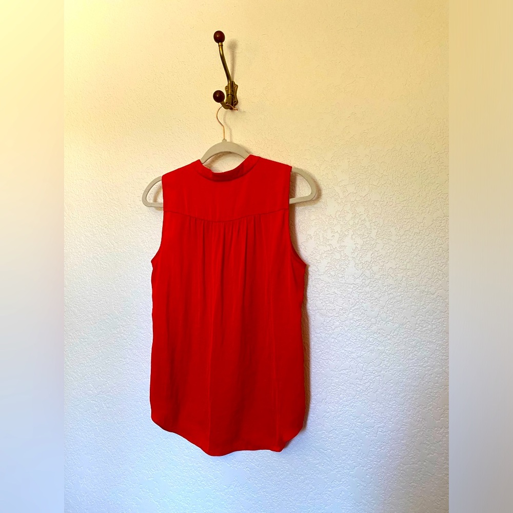 Bright Red - V neck sleeveless blouse